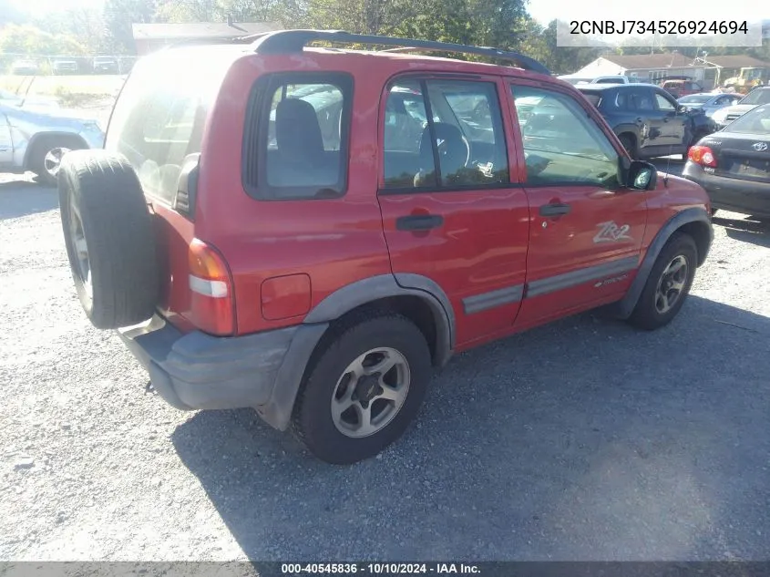 2002 Chevrolet Tracker Hard Top Zr2 VIN: 2CNBJ734526924694 Lot: 40545836