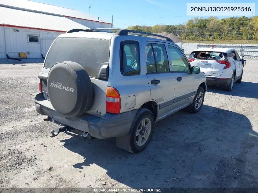 2CNBJ13C026925546 2002 Chevrolet Tracker Hard Top Base