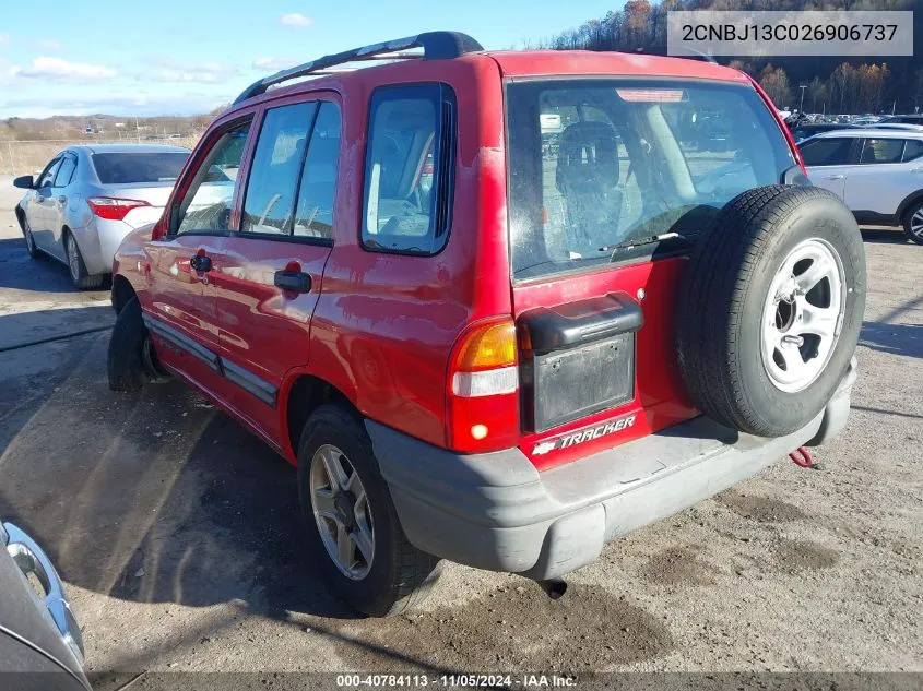 2002 Chevrolet Tracker Hard Top Base VIN: 2CNBJ13C026906737 Lot: 40784113