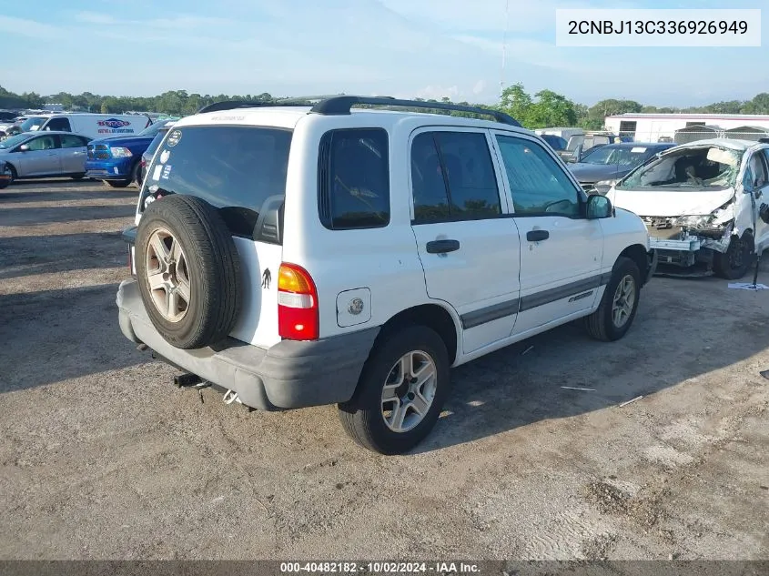 2003 Chevrolet Tracker Hard Top Base VIN: 2CNBJ13C336926949 Lot: 40482182