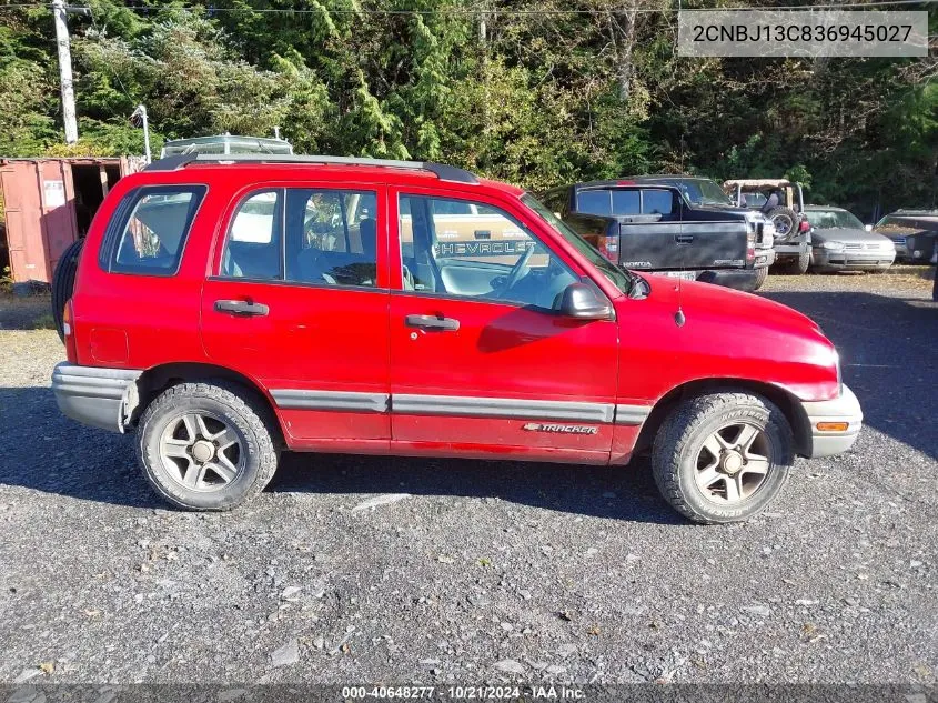 2003 Chevrolet Tracker Hard Top Base VIN: 2CNBJ13C836945027 Lot: 40648277