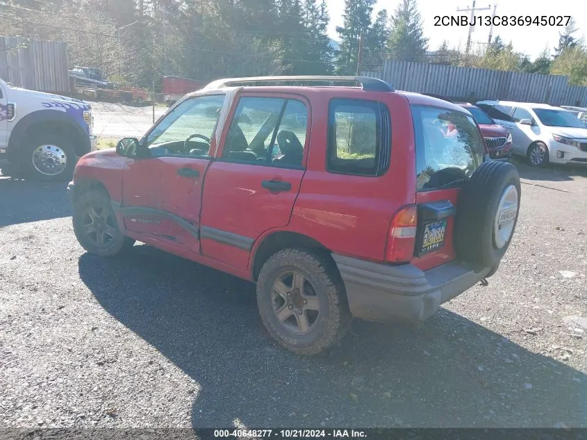 2003 Chevrolet Tracker Hard Top Base VIN: 2CNBJ13C836945027 Lot: 40648277