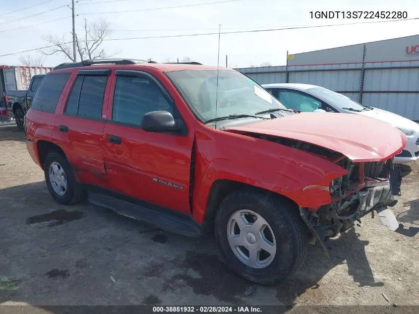 2002 Chevrolet Trailblazer Ls VIN: 1GNDT13S722452280 Lot: 38851932