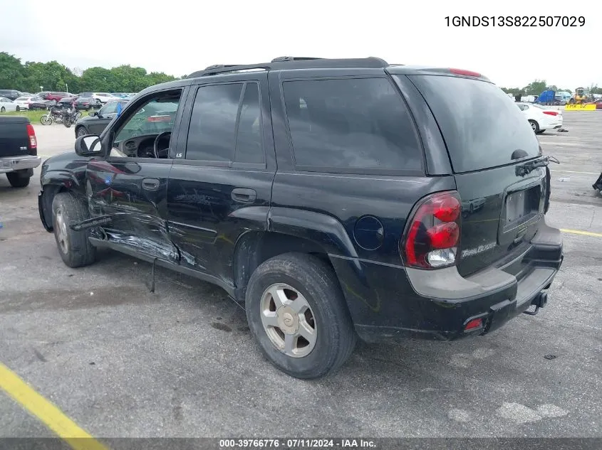 2002 Chevrolet Trailblazer Ls VIN: 1GNDS13S822507029 Lot: 39766776