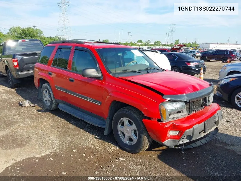 2002 Chevrolet Trailblazer Lt VIN: 1GNDT13S022270744 Lot: 39810332