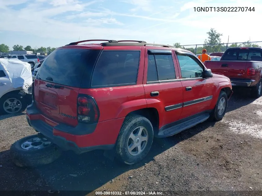 1GNDT13S022270744 2002 Chevrolet Trailblazer Lt