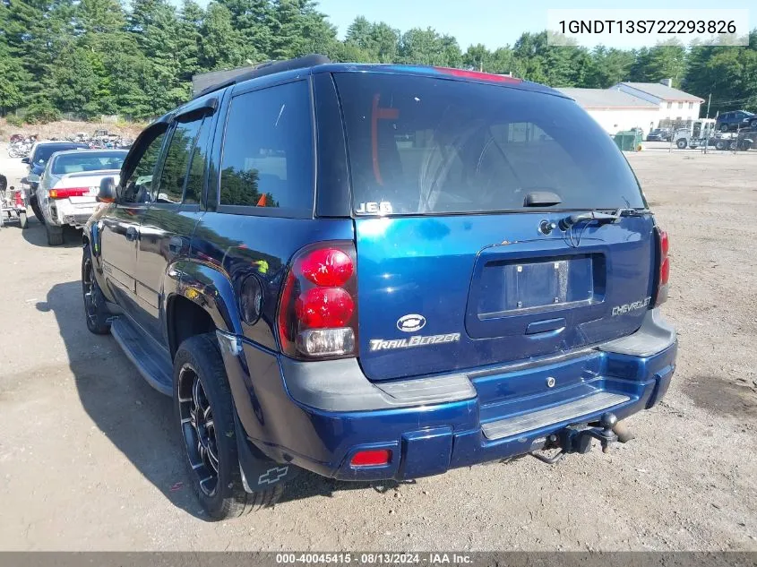 1GNDT13S722293826 2002 Chevrolet Trailblazer Ls