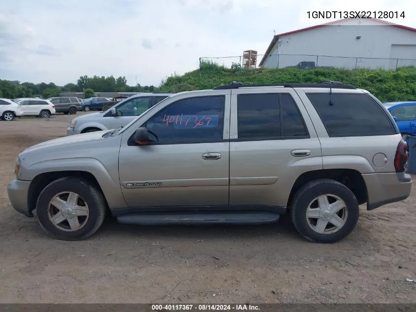 2002 Chevrolet Trailblazer Ltz VIN: 1GNDT13SX22128014 Lot: 40117367