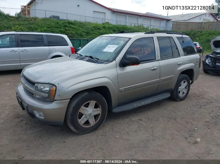 2002 Chevrolet Trailblazer Ltz VIN: 1GNDT13SX22128014 Lot: 40117367