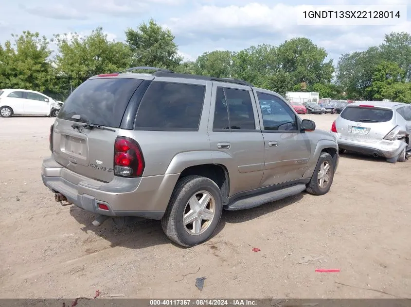 2002 Chevrolet Trailblazer Ltz VIN: 1GNDT13SX22128014 Lot: 40117367