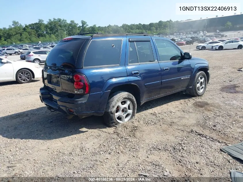 2002 Chevrolet Trailblazer Ls VIN: 1GNDT13SX22406913 Lot: 40160236