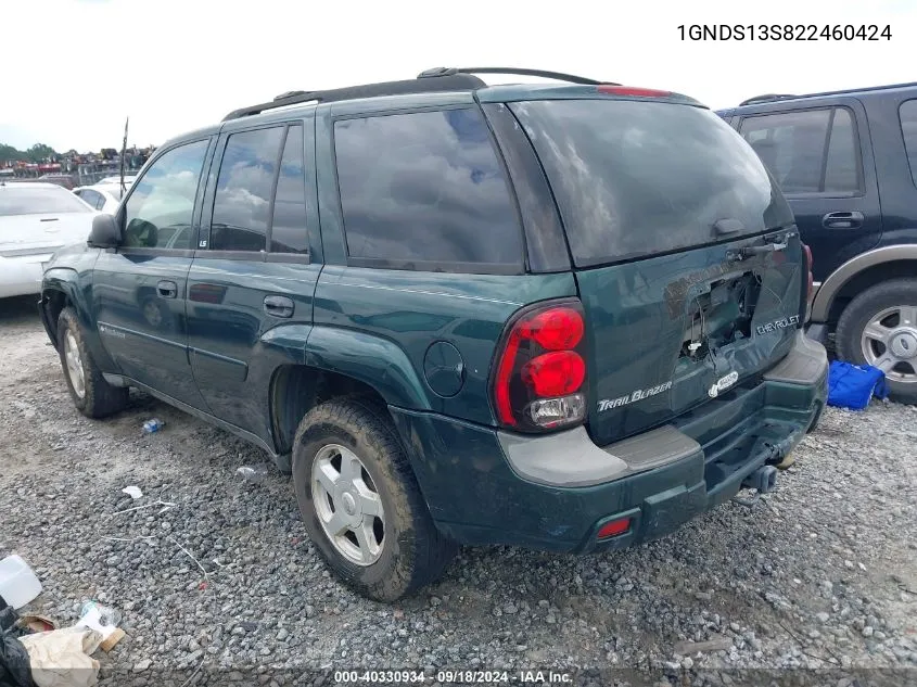 2002 Chevrolet Trailblazer Ls VIN: 1GNDS13S822460424 Lot: 40330934