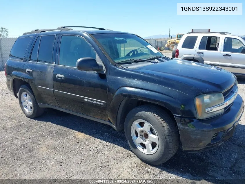 1GNDS13S922343001 2002 Chevrolet Trailblazer Ls