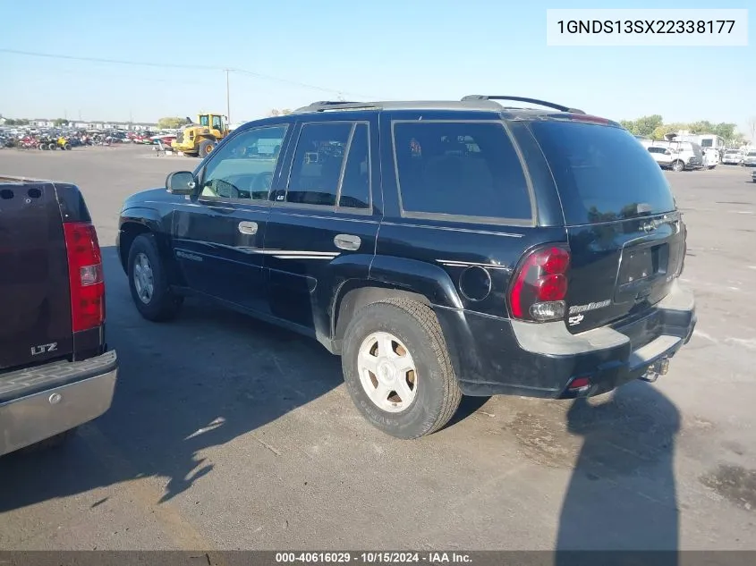 2002 Chevrolet Trailblazer Ls VIN: 1GNDS13SX22338177 Lot: 40616029