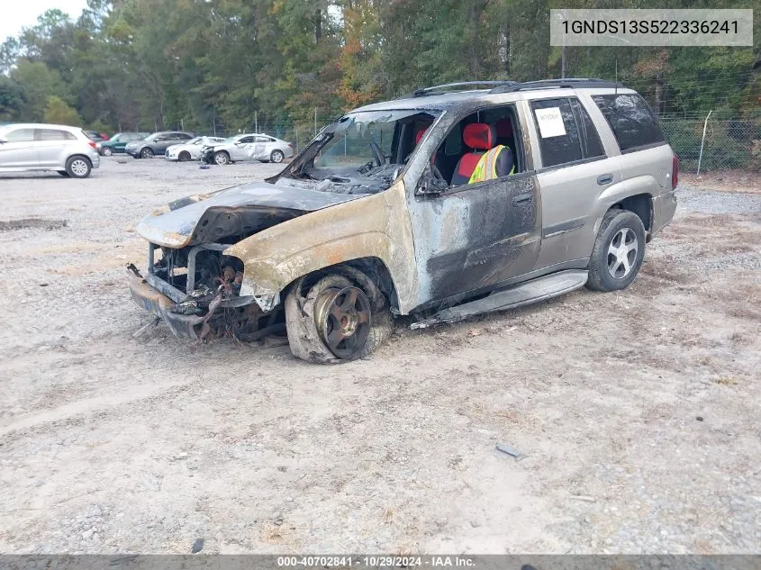 2002 Chevrolet Trailblazer Lt VIN: 1GNDS13S522336241 Lot: 40702841