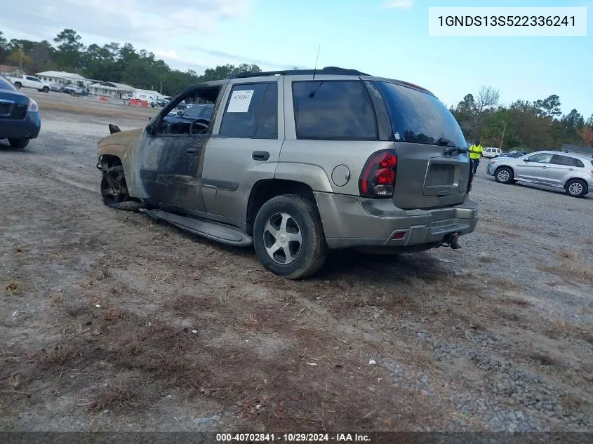 2002 Chevrolet Trailblazer Lt VIN: 1GNDS13S522336241 Lot: 40702841