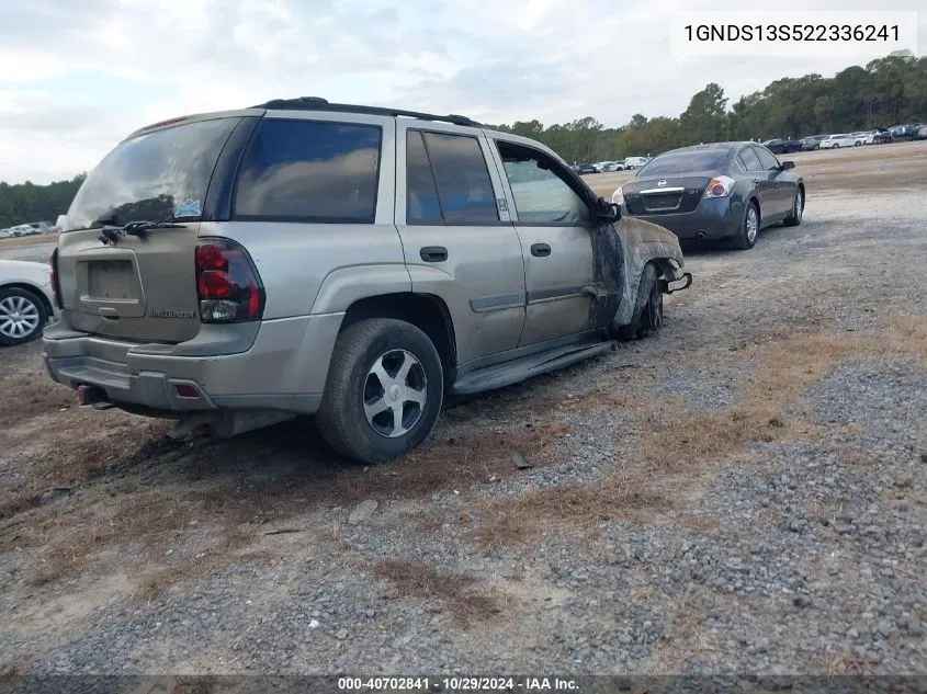 2002 Chevrolet Trailblazer Lt VIN: 1GNDS13S522336241 Lot: 40702841