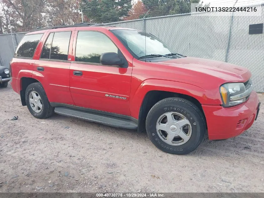 2002 Chevrolet Trailblazer Ls VIN: 1GNDT13S222444216 Lot: 40730775