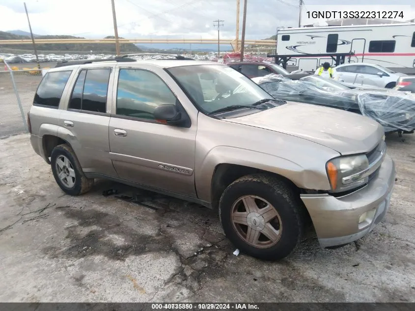 2002 Chevrolet Trailblazer Ltz VIN: 1GNDT13S322312274 Lot: 40735850