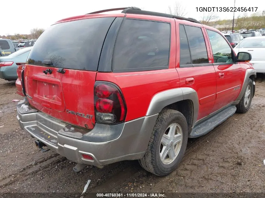 2002 Chevrolet Trailblazer Ltz VIN: 1GNDT13S622456417 Lot: 40760361