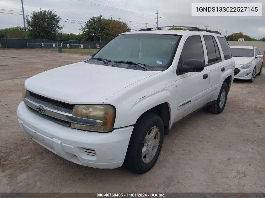 2002 Chevrolet Trailblazer Ls VIN: 1GNDS13S022527145 Lot: 40768405