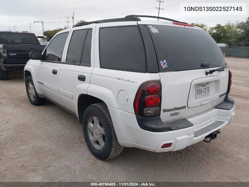 2002 Chevrolet Trailblazer Ls VIN: 1GNDS13S022527145 Lot: 40768405