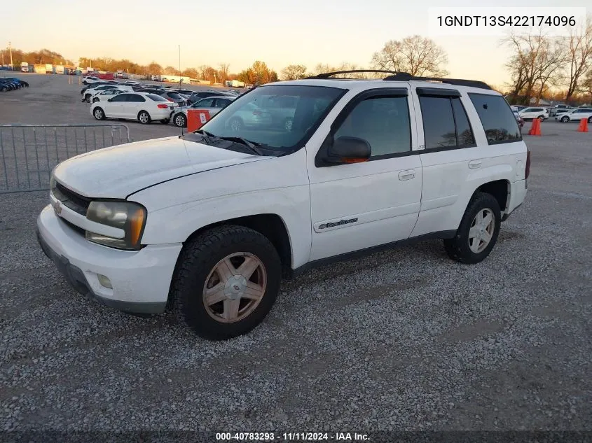 2002 Chevrolet Trailblazer Ltz VIN: 1GNDT13S422174096 Lot: 40783293