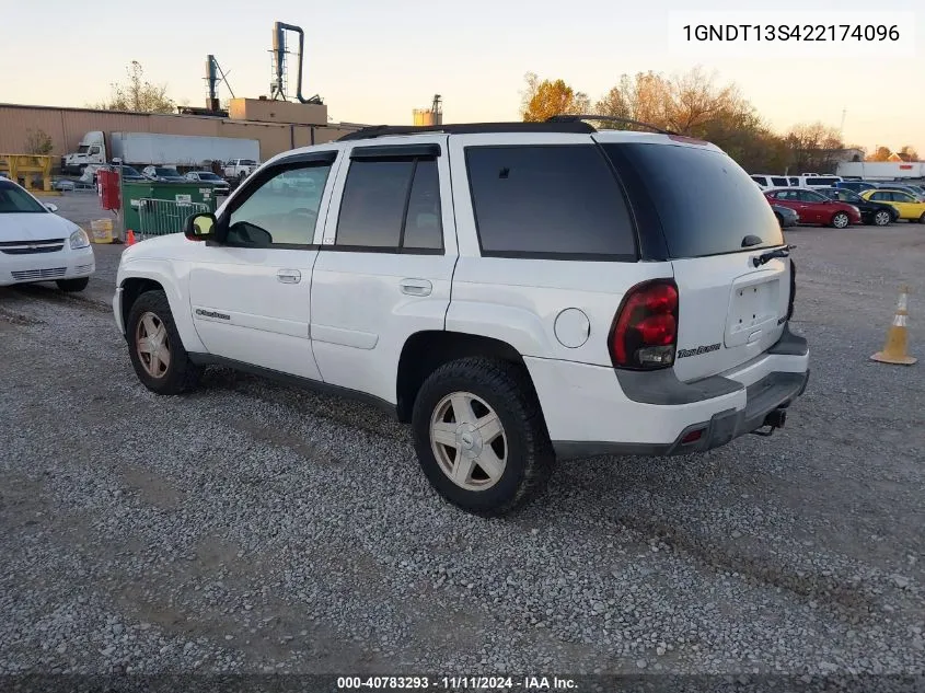 2002 Chevrolet Trailblazer Ltz VIN: 1GNDT13S422174096 Lot: 40783293