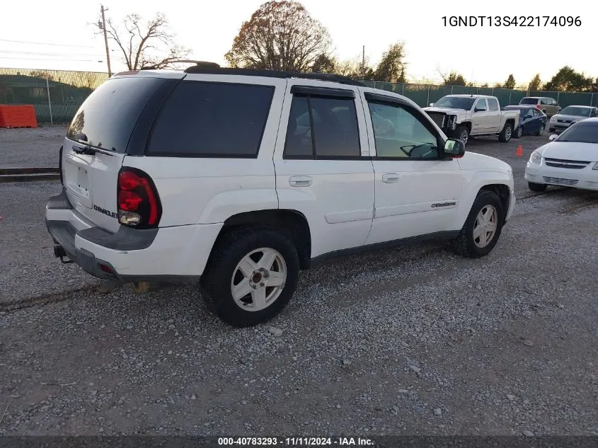 2002 Chevrolet Trailblazer Ltz VIN: 1GNDT13S422174096 Lot: 40783293