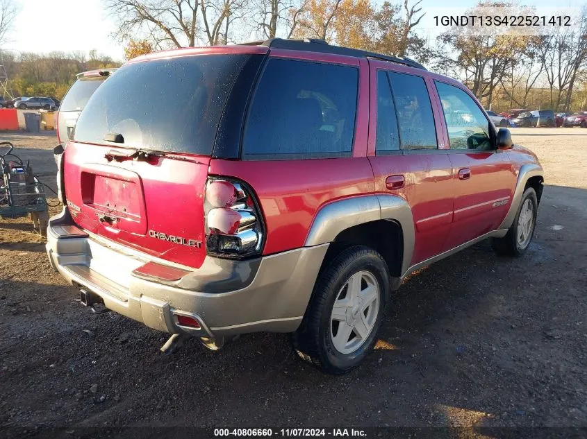 2002 Chevrolet Trailblazer Ltz VIN: 1GNDT13S422521412 Lot: 40806660