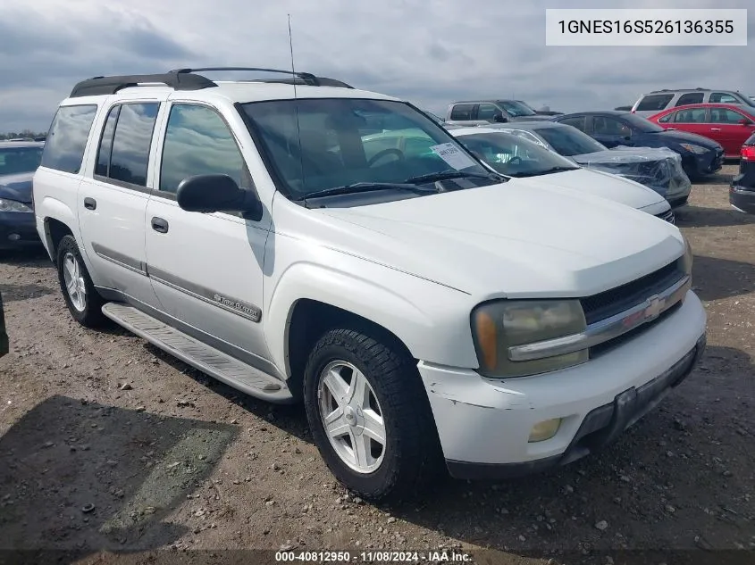 2002 Chevrolet Trailblazer Ext Lt VIN: 1GNES16S526136355 Lot: 40812950