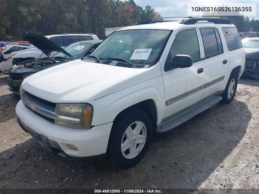 2002 Chevrolet Trailblazer Ext Lt VIN: 1GNES16S526136355 Lot: 40812950