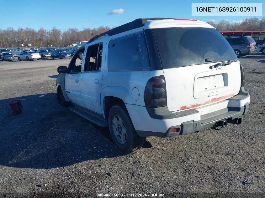 2002 Chevrolet Trailblazer Ext Lt VIN: 1GNET16S926100911 Lot: 40815690