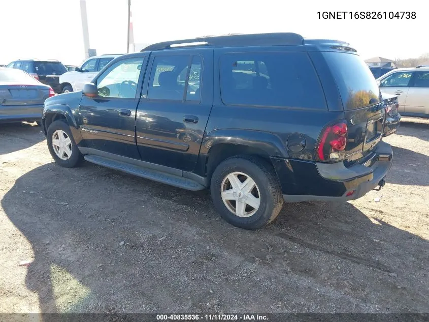 2002 Chevrolet Trailblazer Ext Lt VIN: 1GNET16S826104738 Lot: 40835536