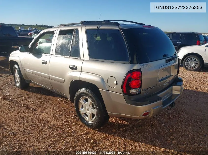 1GNDS13S722376353 2002 Chevrolet Trailblazer Ls