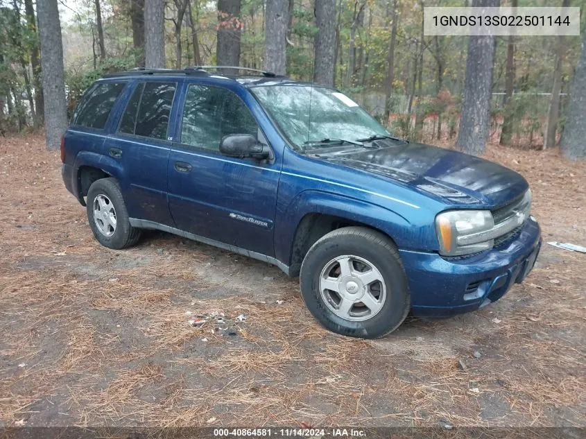 2002 Chevrolet Trailblazer Ls VIN: 1GNDS13S022501144 Lot: 40864581