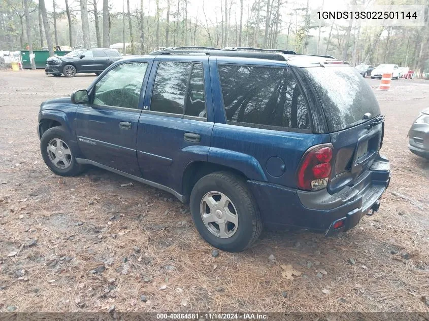 2002 Chevrolet Trailblazer Ls VIN: 1GNDS13S022501144 Lot: 40864581