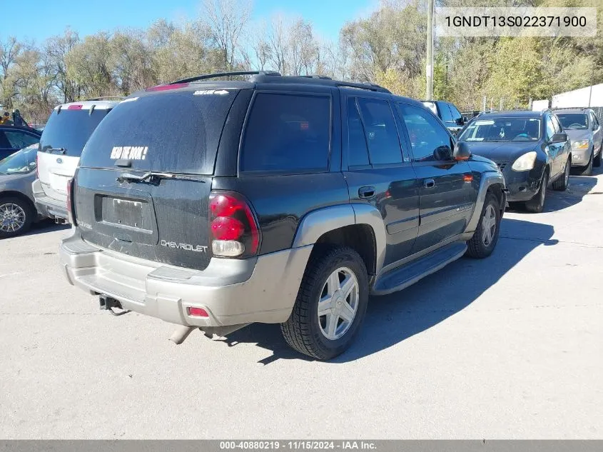 2002 Chevrolet Trailblazer Ltz VIN: 1GNDT13S022371900 Lot: 40880219