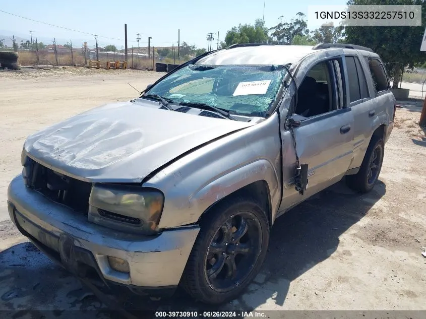 2003 Chevrolet Trailblazer Lt VIN: 1GNDS13S332257510 Lot: 39730910