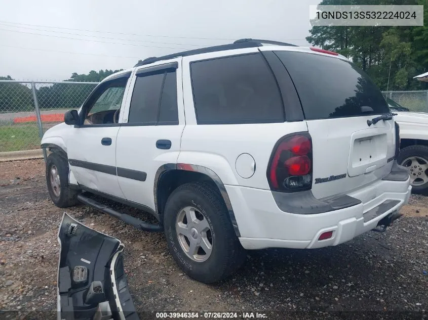 2003 Chevrolet Trailblazer Ls VIN: 1GNDS13S532224024 Lot: 39946354