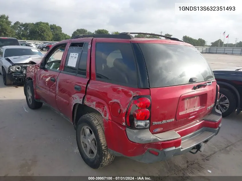 1GNDS13S632351493 2003 Chevrolet Trailblazer Lt