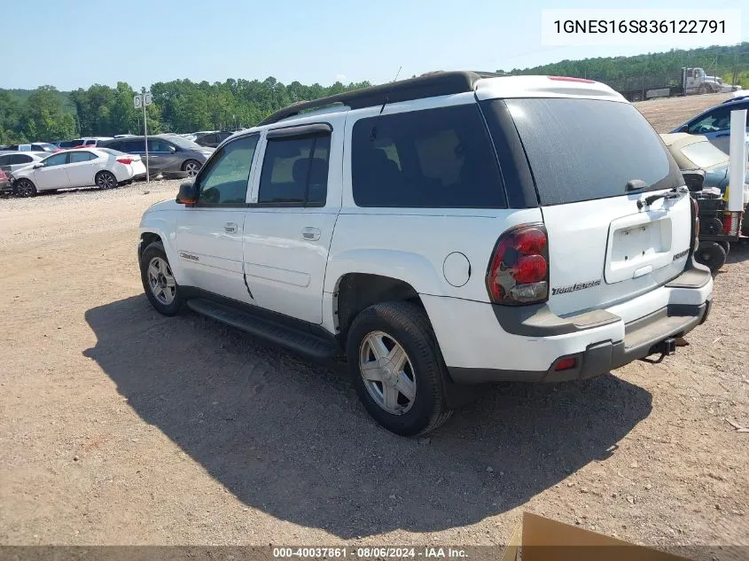 2003 Chevrolet Trailblazer Ext Lt VIN: 1GNES16S836122791 Lot: 40037861