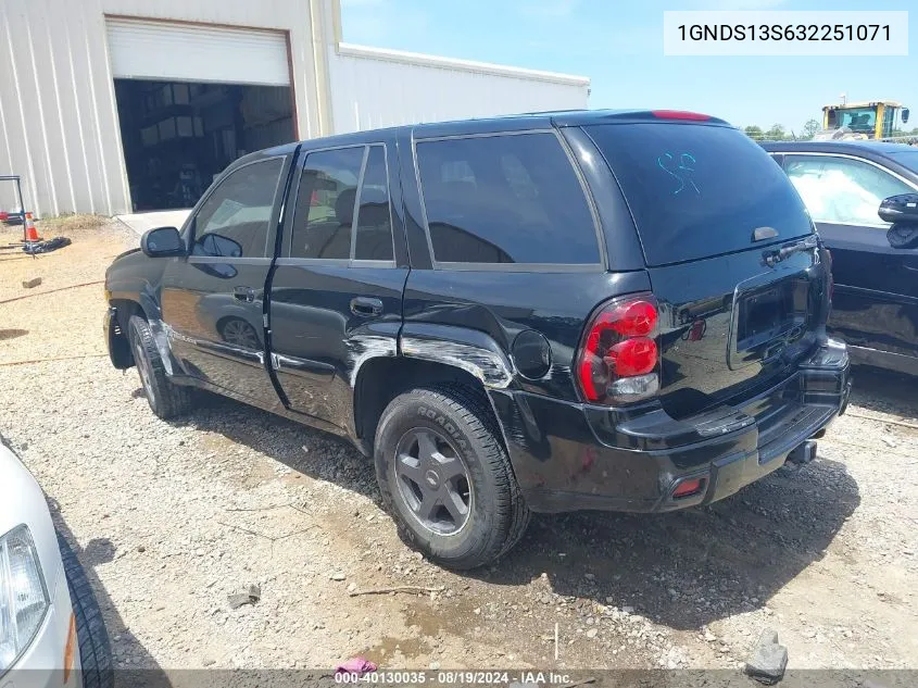 2003 Chevrolet Trailblazer Ls VIN: 1GNDS13S632251071 Lot: 40130035