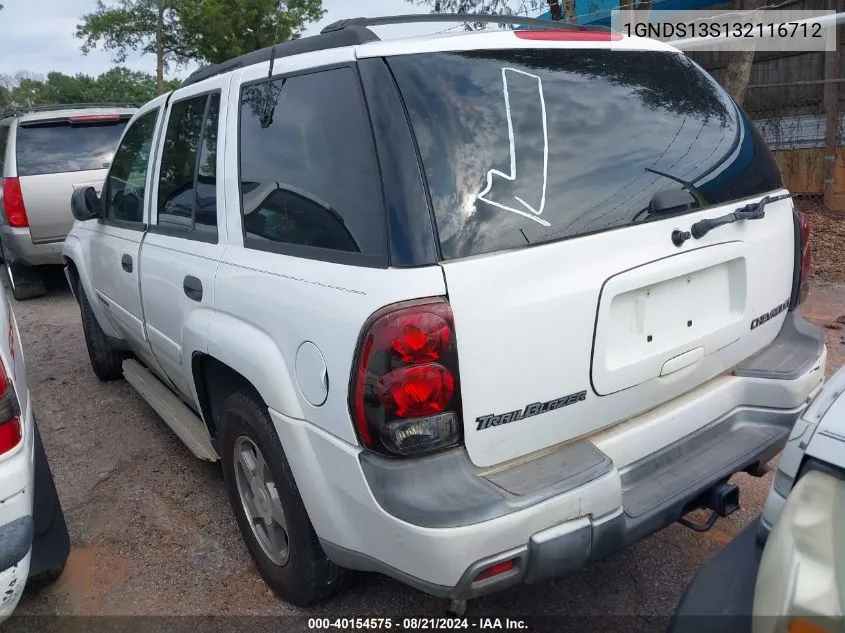 2003 Chevrolet Trailblazer Lt VIN: 1GNDS13S132116712 Lot: 40154575