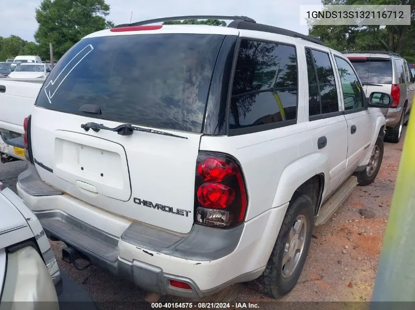 2003 Chevrolet Trailblazer Lt VIN: 1GNDS13S132116712 Lot: 40154575