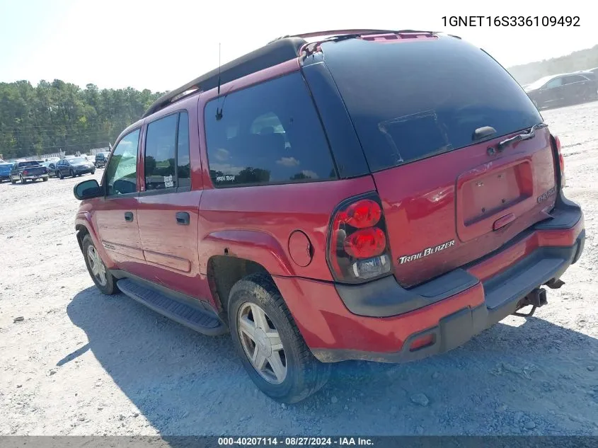 2003 Chevrolet Trailblazer Ext Lt VIN: 1GNET16S336109492 Lot: 40207114