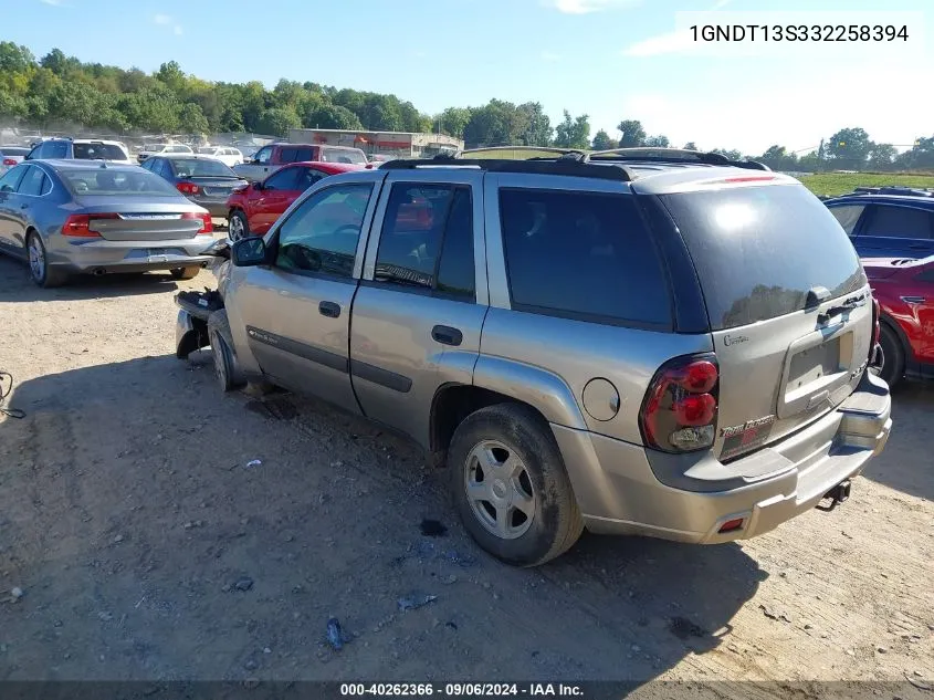 2003 Chevrolet Trailblazer Ls VIN: 1GNDT13S332258394 Lot: 40262366