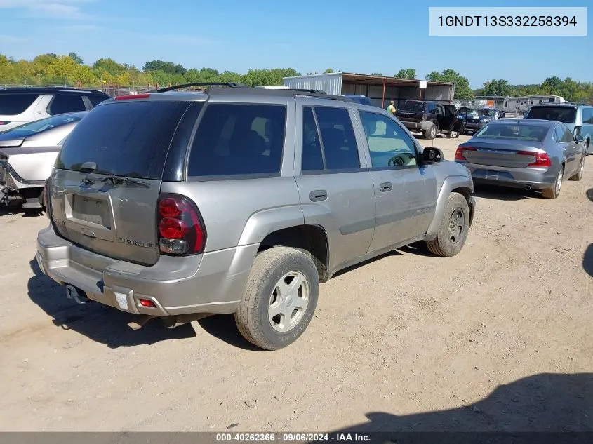 2003 Chevrolet Trailblazer Ls VIN: 1GNDT13S332258394 Lot: 40262366