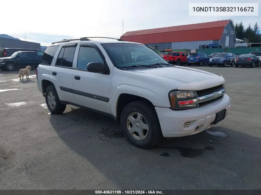 2003 Chevrolet Trailblazer Ls VIN: 1GNDT13S832116672 Lot: 40631199