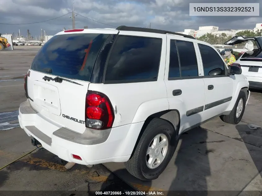 2003 Chevrolet Trailblazer Ls VIN: 1GNDS13S332392521 Lot: 40720865